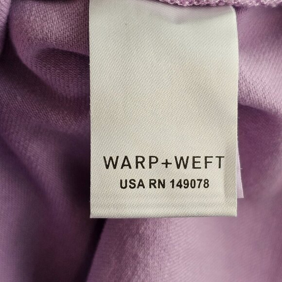 Warp + Weft Light Pastel Purple Pink Denim Button Up Vest Sz M - Picture 7 of 9
